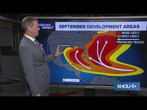 The latest track for an area in the Atlantic with a 40% chance of development