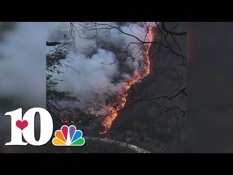 Two wildfires burning 'on the outskirts' of Cocke County, one sparked by crash on I-40 on Thursday