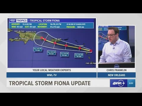 Friday 4 PM Tropical Storm Fiona Update
