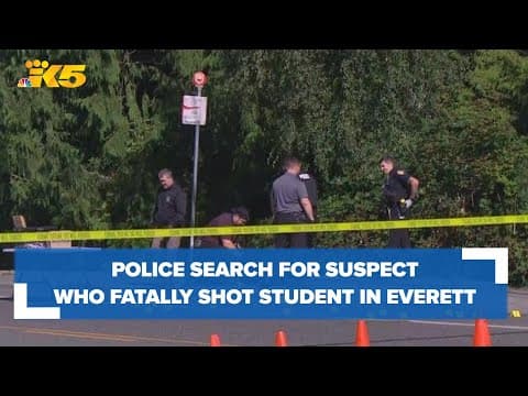 Everett police search for suspect who fatally shot Kamiak student at bus stop