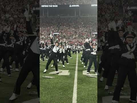 Ohio State Marching Band and Ohio U’s Marching 110 come together for a special halftime show 🥁🎺