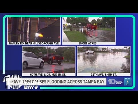 Heavy rain causes flooding, road closures across the Tampa Bay area