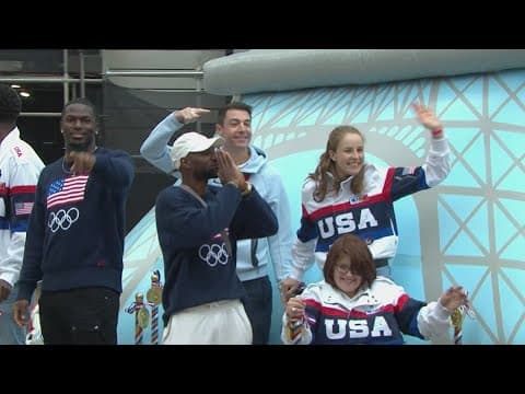Tribute to Space City and the Olympics during the H-E-B Thanksgiving Day Parade