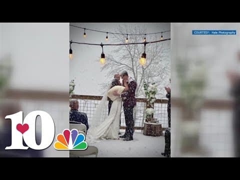 Mountain snow creates a magical moment