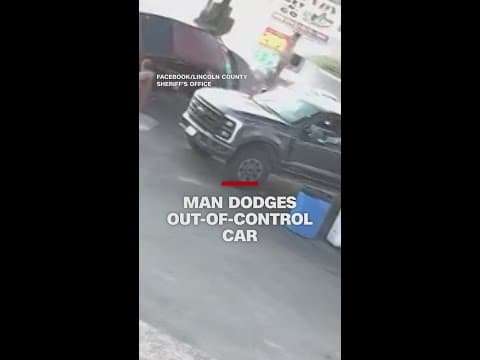 Man dodges out-of-control car at Nebraska gas station