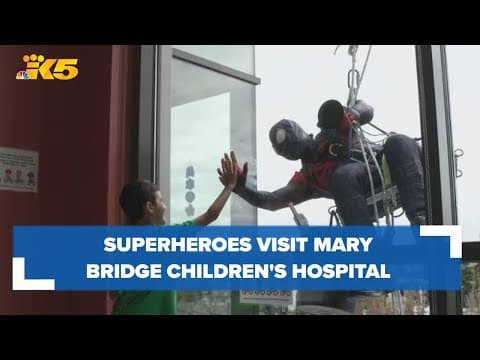 Superheroes visit Mary Bridge Children's Hospital in Tacoma
