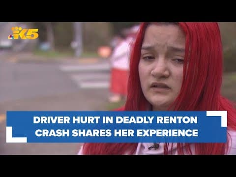 Driver hurt in Renton crash that killed 3 children, 1 woman visits roadside memorial