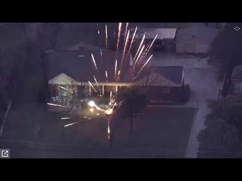 Man barricaded inside Fort Worth home throws fireworks on lawn