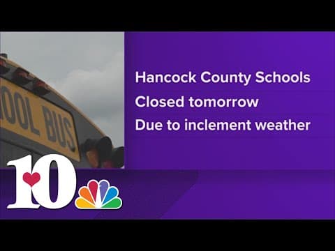 Hancock County Schools to stay closed Tuesday due to wintry weather