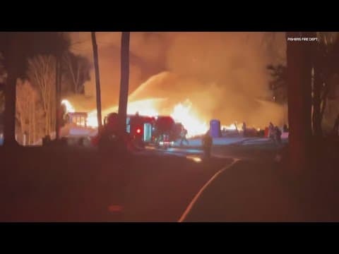 Crews battle large house fire near 116th Street & Brooks School Road in Fishers