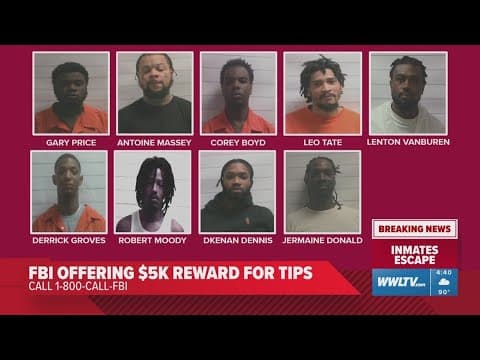 FBI enters search for 9 inmates who escaped Orleans Parish Jail