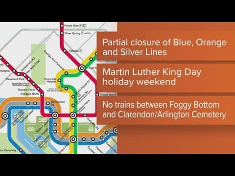 Metro closures over Martin Luther King Jr. holiday weekend