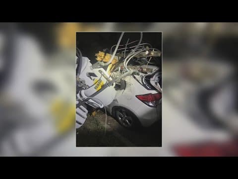 Power pole fell over, smashed woman's car and caused power outage on Frenchman Street in NOLA