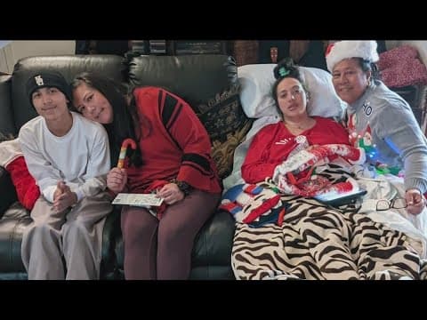 Quadriplegic mom transported home from nursing facility for Christmas time with family