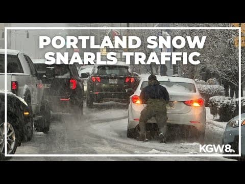 Snow in Portland snarls evening commute, causing gridlock | Live coverage