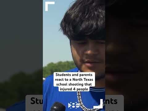 Students and parents react after a shooting at Wilmer-Hutchins High School in Dallas.
