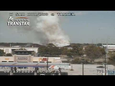 LIVE: Mulch fire burns in northwest Houston