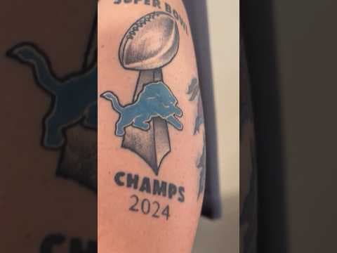 Lions fan gets Super Bowl champs tattoo