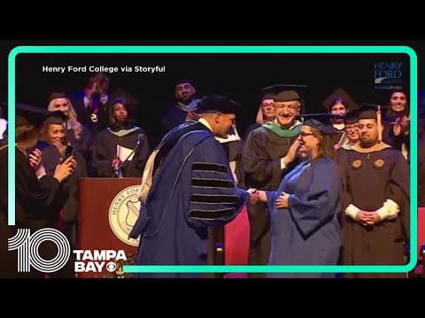 Woman in labor receives diploma at graduation ceremony in Michigan