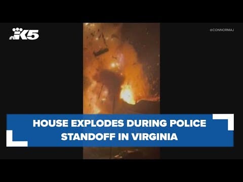 House explodes during police standoff in Virginia