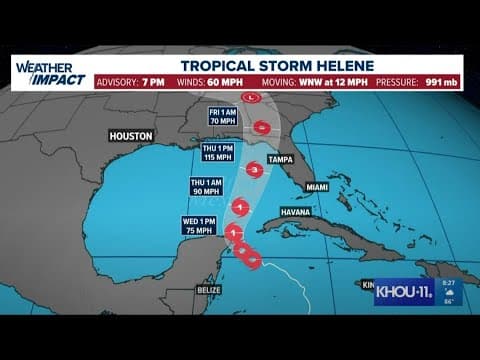 Tracking Tropical Storm Helene: Forecast cone and models