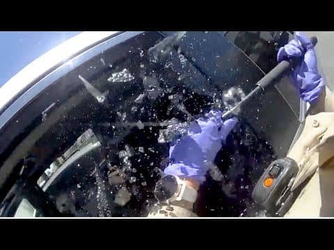 VIDEO: Las Vegas officers rescue dogs from hot car