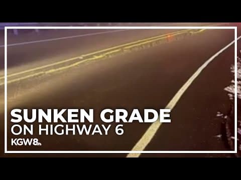 Highway 6 down to 1 lane west of Banks after slide cracks road