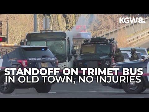 Portland police respond to standoff on TriMet bus in Old Town; no injuries reported
