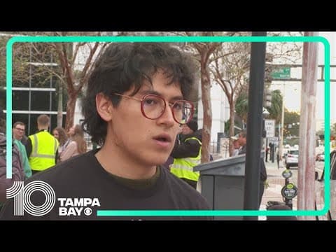Groups hold 'Stop the Trump Agenda' rally outside Tampa City Hall