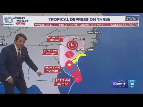 Tropical Depression Three forms off Southeast US coast; could become Tropical Storm Chantal