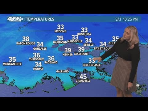 New Orleans 10pm Weather: Light frost for Northshore, Heavy showers Sunday
