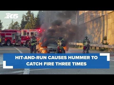 Hit and run crash causes Hummer EV to reignite three times