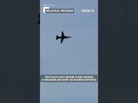 Michigan air show crash: Pilots eject mid-air #shorts
