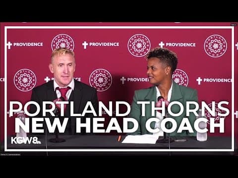 New Portland Thorns head coach Rob Gale speaks at news conference