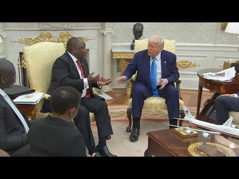 President Trump confronts South African leader with claims of the systematic killing of white farmer