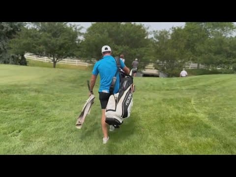 Viktor Hovland caddies for former college teammate after Memorial Tournament win