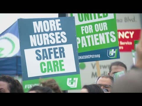 Healthcare workers at Kaiser Permanente picket over claims of unsafe staffing levels and hospital co