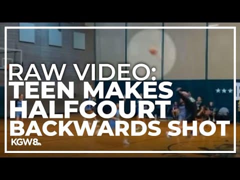 Raw video: Middle schooler hits backwards shot from halfcourt at buzzer