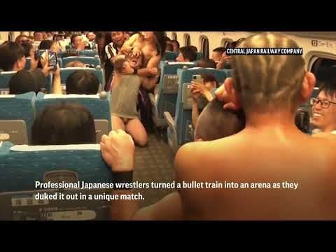 Wrestling showdown on Japanese bullet train