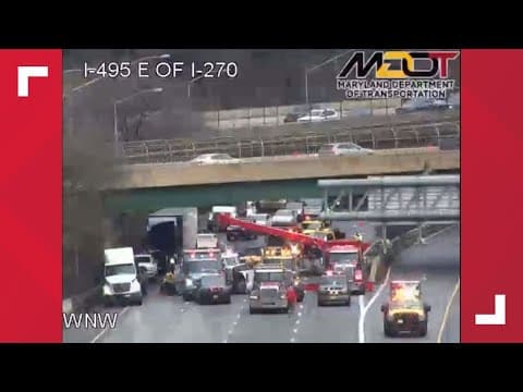 WATCH: Crash shuts down portion of the beltway in Maryland