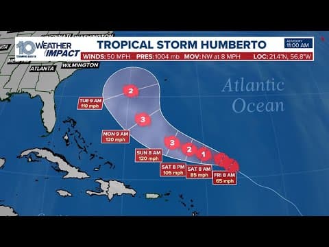Weather Impact Live: Tracking Tropical Storm Humberto, Invest 94-L