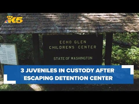 3 juveniles back in custody after escaping from Echo Glen Children's Center