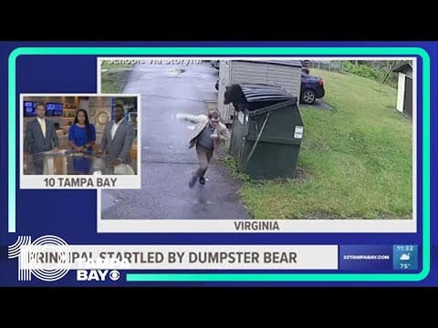 West Virginia principal gets early morning scare from bear in dumpster
