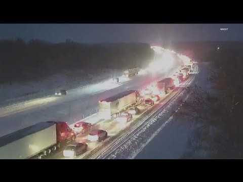 Multiple crashes, stalls as roads are snow-packed and slick in the Twin Cities
