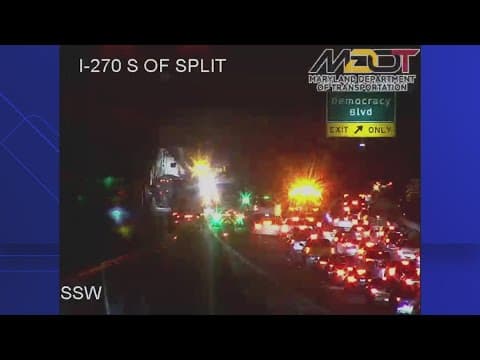 FedEx truck catches fire along I-270, 1 critically injured