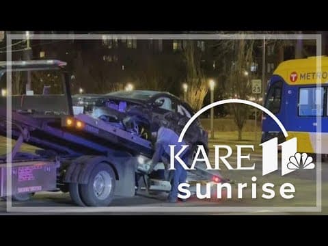 Minneapolis light rail collides with car