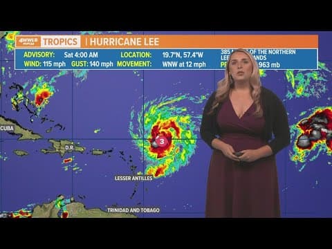 Saturday morning tropical update: Hurricane Lee now a Category 3