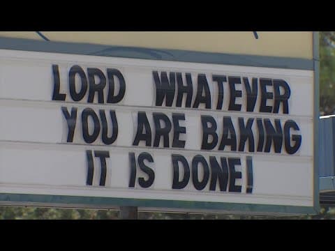 'Lord, whatever you are baking, it is done' | Flying Saucer Pie Company pokes fun at heat with sign