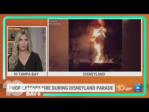 Giant dragon prop catches fire at Disneyland