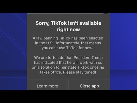 TikTok shuts down in US as ban takes effect